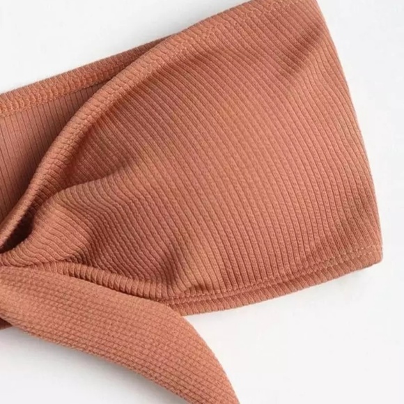 Dusty Rose Brazilian Cheeky Padded Bandeau Bikini - Picture 4 of 4